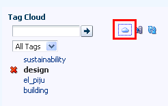 Tags displayed in a cloud and in a list