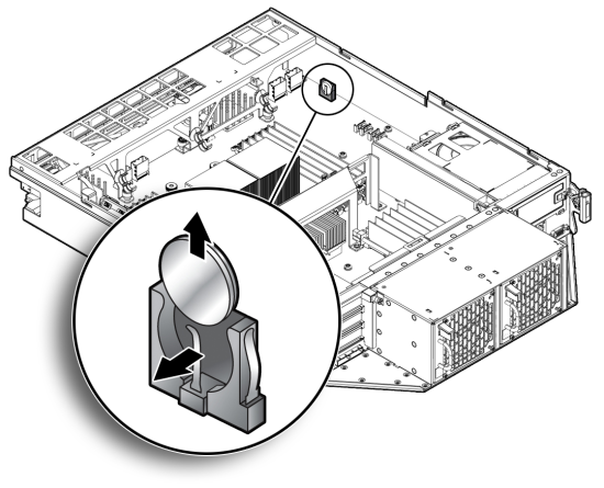 画像: バッテリの取外し方法を示す図。