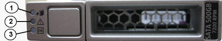 画像: ストレージ・ドライブLEDを示す図。