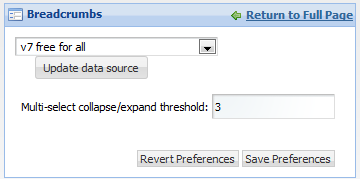 Breadcrumbs component edit view