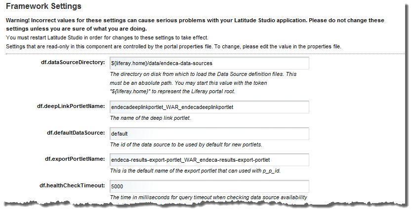 Framework Settings component