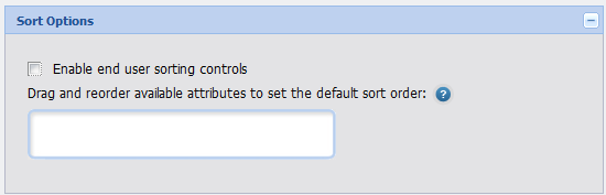 Results List edit view - Sort Options with sorting off