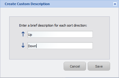 Results List - Create custom description for sorting