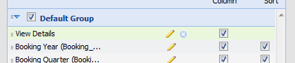 Results Table - action column in column list