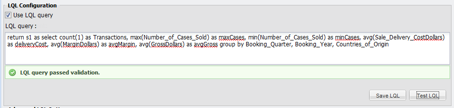 Results Table - LQL validated