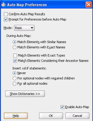 Auto Map Preferences