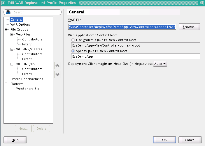 WAR Deployment Configuration Options