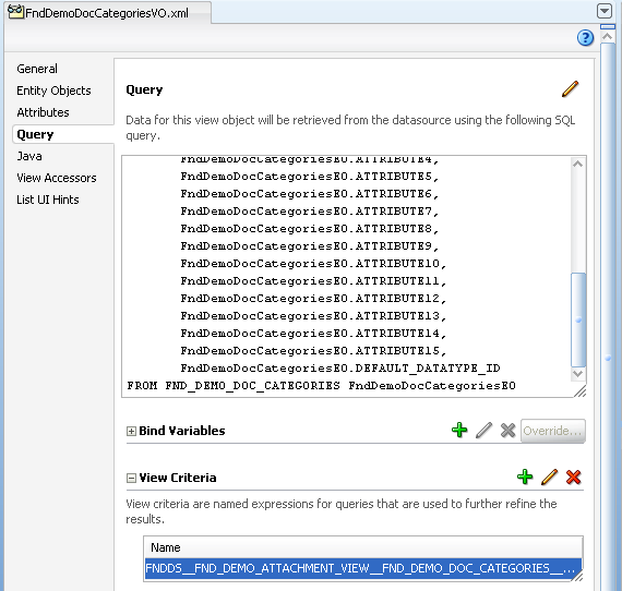 View Object - View Criteria