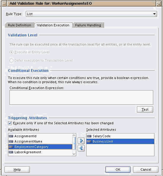 Lookups list validator execution