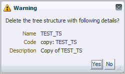 Delete Tree Structure warning window