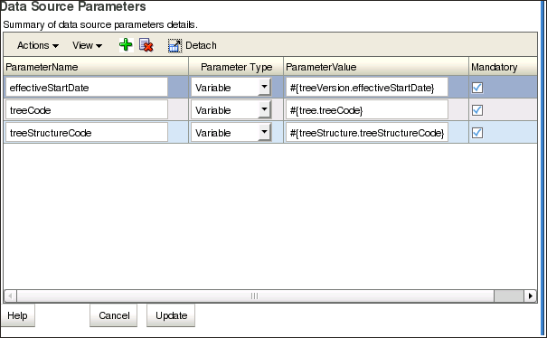 Parameters in Data Source Parameter UI