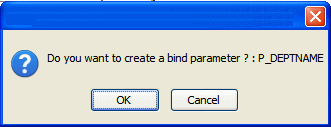 Create a bind variable dialog