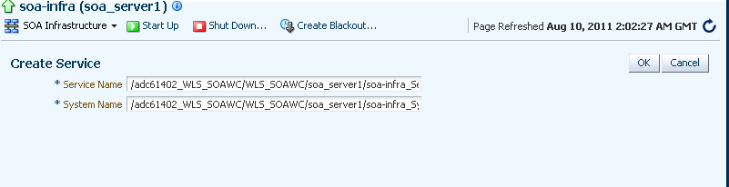 Creating Infrastructure Service for SOA Infra
