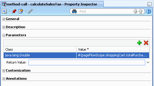 Method parameters in Property Inspector