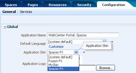 Applying a Skin to WebCenter Spaces