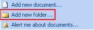 Task Pane Documents Section: Adding a New Folder