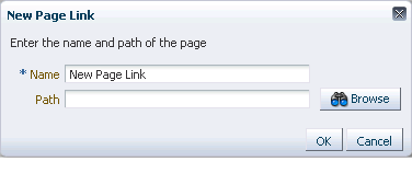 New Page Link dialog