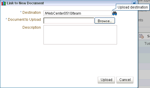 Link to New Document dialog box