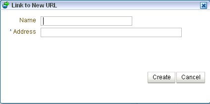 Link to New URL dialog box