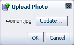 Upload Photo dialog for updating a photo
