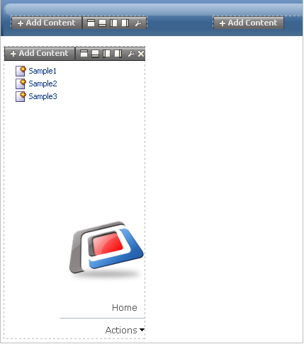 Custom page template with a navigation tree