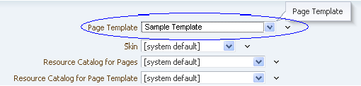 Default page template configuration