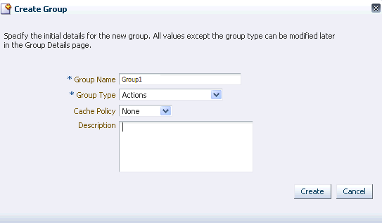 The Create Group dialog is shown.