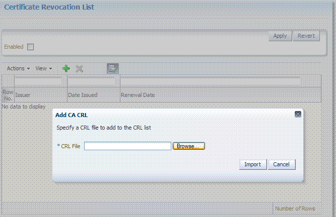 Certificate Revocation List Dialog Box
