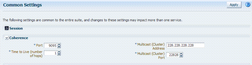 Common Coherence Settings