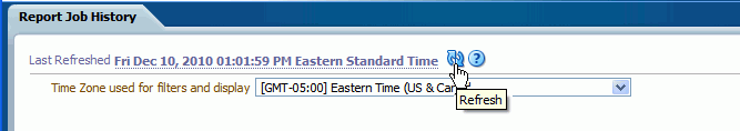 Refreshing report job history