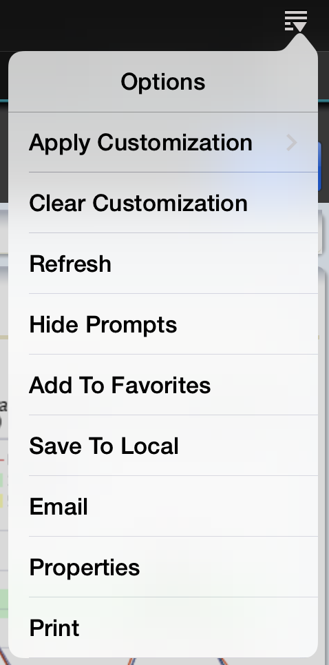 Options menu showing Hide Prompts feature