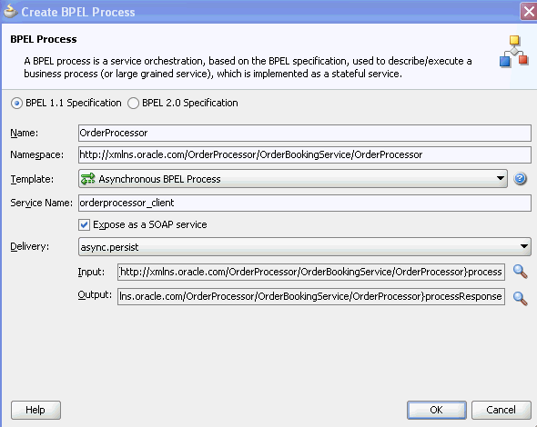 Create BPEL process