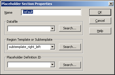 Edit Placeholder Section Properties dialog