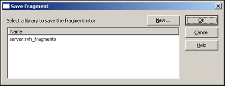 Save Fragment dialog box