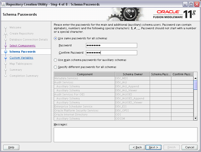 rcu select components screen