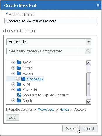 Create Shortcut Window