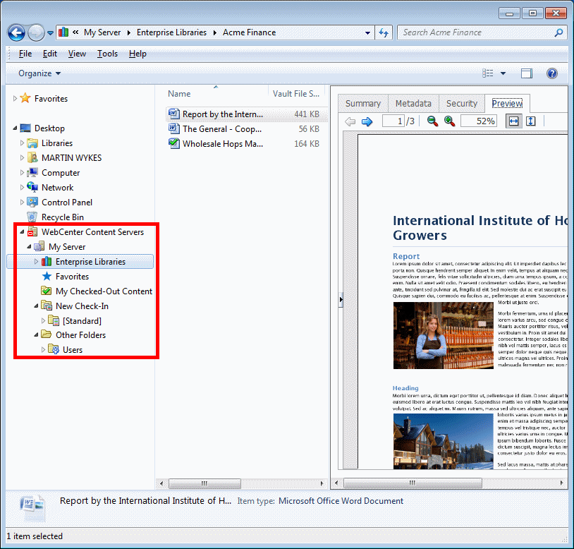 Desktop integration into Windows Explorer