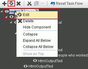 Edit option in Structure view