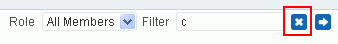Clear search icon in Members task flow