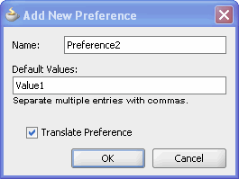 Shows New Preferences dialog box.