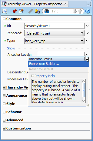 ancestor level attribute dropdown menu.