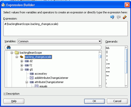 Expression Builder Binding Locale Attribute to Backing Bean