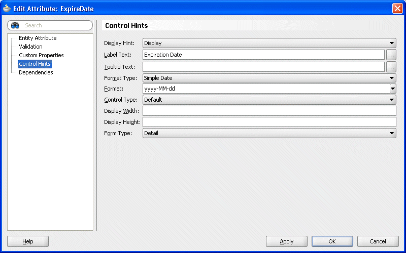 Image of Setting UI Control Hints in Attribute Editor