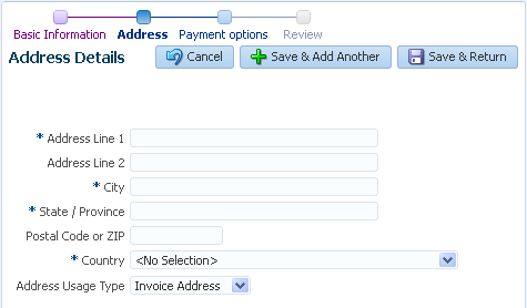 Create address in address details page
