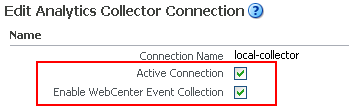 Enabling the Connection and Analytics Collection