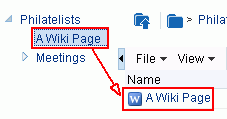 Wiki document in the Documents page hierarchy