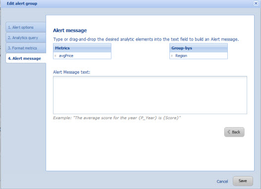 Alerts group - Alerts message with blank field
