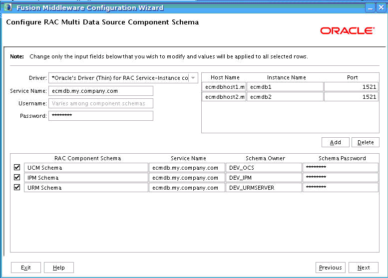 Configure RAC Multi Data Sources