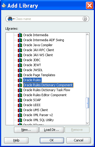 Selecting Oracle Rules and Rules Dictionary Editor