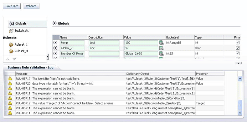 Running the Sample Rules Dictionary Editor Application